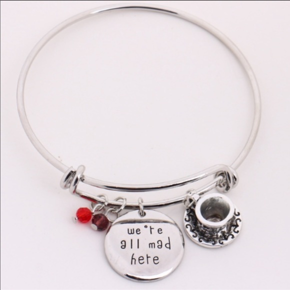 Eliana and Eli Jewelry - “we’re all mad here” Silver Charm Bracelet